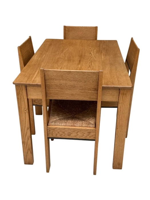Art Deco Dining Table by J.A. Muntendam, Solid Oak, 1920s Dutch Design